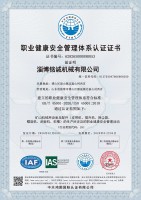 職業健康安全管理體系認證證書